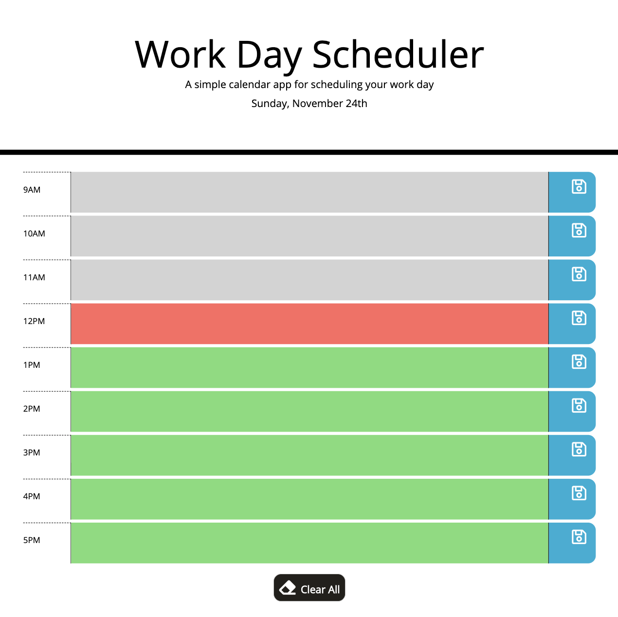 Work Day Scheduler